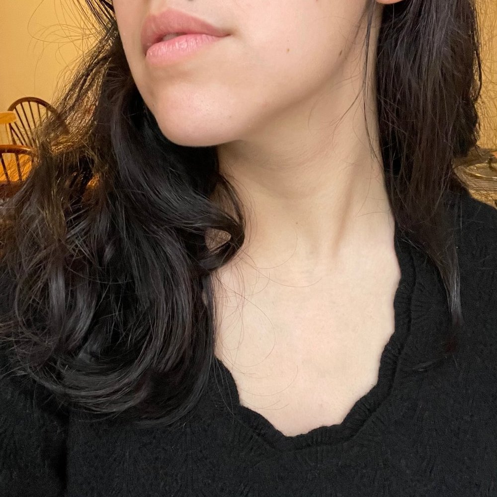 Black Cashmere Sweater with Scallop Details